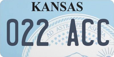 KS license plate 022ACC
