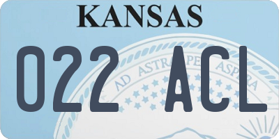 KS license plate 022ACL