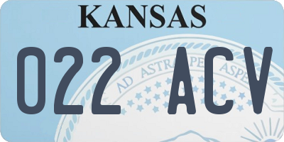 KS license plate 022ACV