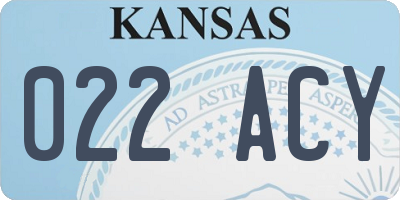KS license plate 022ACY