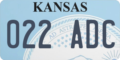 KS license plate 022ADC