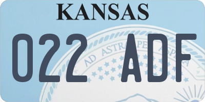 KS license plate 022ADF