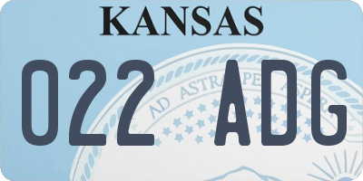 KS license plate 022ADG