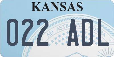 KS license plate 022ADL