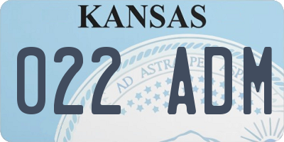 KS license plate 022ADM