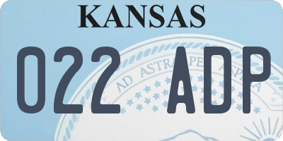KS license plate 022ADP