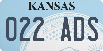 KS license plate 022ADS