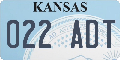 KS license plate 022ADT