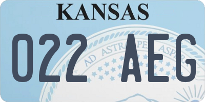 KS license plate 022AEG