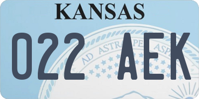 KS license plate 022AEK