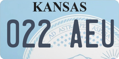 KS license plate 022AEU