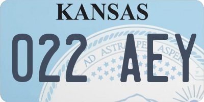 KS license plate 022AEY