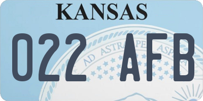 KS license plate 022AFB