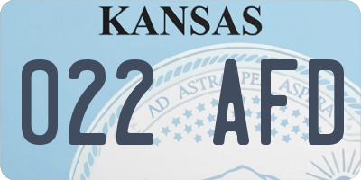 KS license plate 022AFD