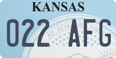 KS license plate 022AFG