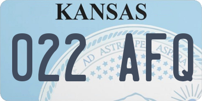 KS license plate 022AFQ