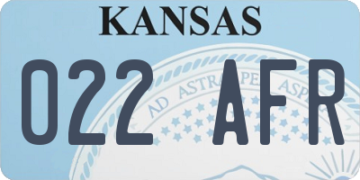 KS license plate 022AFR