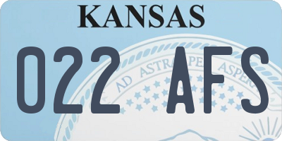 KS license plate 022AFS