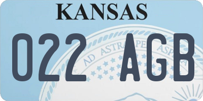KS license plate 022AGB