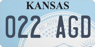 KS license plate 022AGD