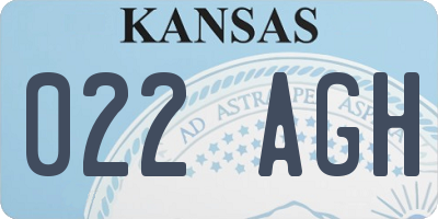 KS license plate 022AGH