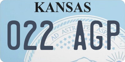 KS license plate 022AGP