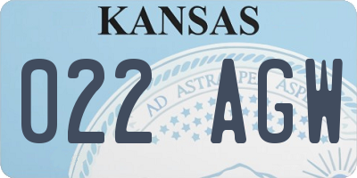 KS license plate 022AGW
