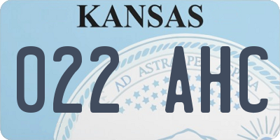KS license plate 022AHC