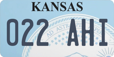 KS license plate 022AHI