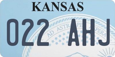 KS license plate 022AHJ