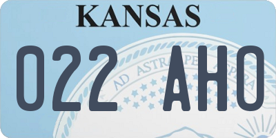 KS license plate 022AHO