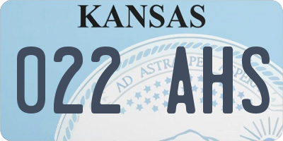 KS license plate 022AHS