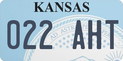 KS license plate 022AHT