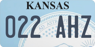 KS license plate 022AHZ