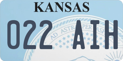 KS license plate 022AIH
