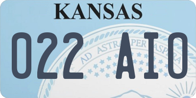 KS license plate 022AIO