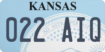 KS license plate 022AIQ