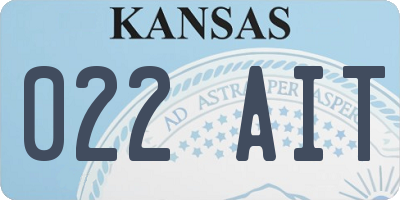 KS license plate 022AIT