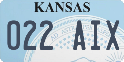 KS license plate 022AIX