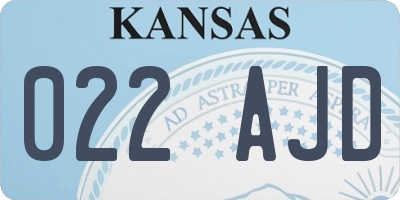 KS license plate 022AJD