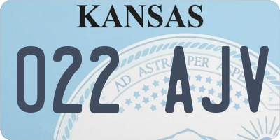KS license plate 022AJV