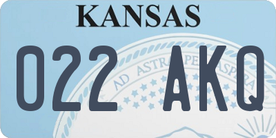 KS license plate 022AKQ