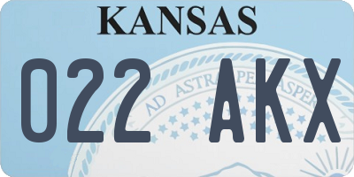 KS license plate 022AKX