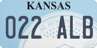 KS license plate 022ALB