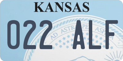KS license plate 022ALF