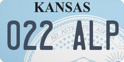 KS license plate 022ALP