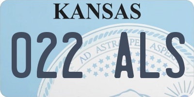 KS license plate 022ALS