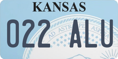 KS license plate 022ALU