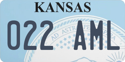 KS license plate 022AML