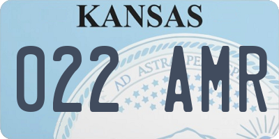 KS license plate 022AMR